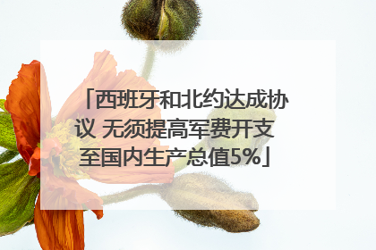 西班牙和北约达成协议 无须提高军费开支至国内生产总值5%